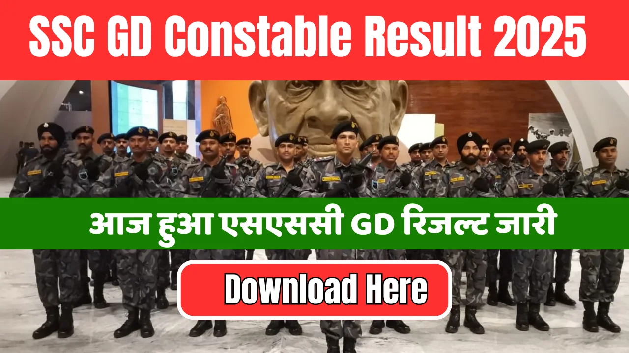 SSC GD Constable Result 2025 Declared – Download Merit List PDF